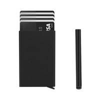 Dompet logam Aluminium pria, dipersonalisasi minimalis ramping pemblokir RFID pemegang kartu kredit fitur Pop-up