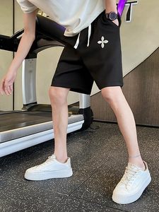 Pantalones Cortos Deportivos con Cordón Ajustable para Hombre, Estilo Urbano, Verano, Casuales, Blancos, Finos, Holgados, Deportivos, de Cinco Puntos - Product Image 4