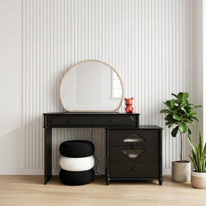 Modern Makeup <b>Vanity</b> <b>Table</b> with Lighted <b>Mirror</b> and Storage Drawers for Bedroom Furniture - Product Image 4