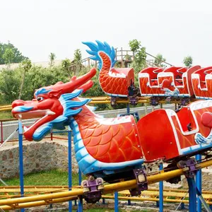 Playground amusement park equipment children's slide dragon train and worm roller coaster ride