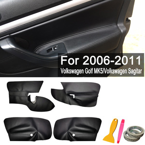 Volkswagen Golf 5 <b>Door</b> Panel Leather <b>Trim</b> Kit Black Microfiber Interior Upgrade With Installation Tools - Product Image 3