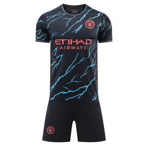 2024 Tùy Chỉnh Người Đàn Ông Của Bóng Đá Jersey In Kỹ Thuật Số Cotton Spandex Jersey Vải Bóng Đá Thể Thao T-Shirt Thiết Kế Bóng Đá Jersey