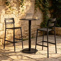 Table de bar et chaise, style luxe léger, aluminium, design nordique moderne, chaise haute avec dossier, combinaison table de bar