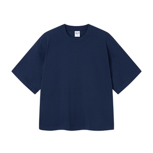 T-shirt in cotone con vestibilità squadrata di tendenza 2025 275G in bianco perfetto per loghi personalizzati a maniche corte oversize per uomo - Product Image 6