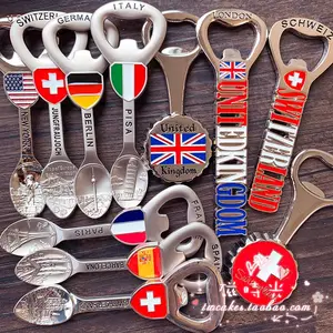 Schweiz, Großbritannien, Frankreich, Deutschland, Italien, die Vereinigten Staaten, Spanien reisen Souvenir Flaschen öffner Souvenir Kühlschrank Magnet