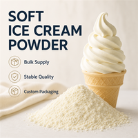 Préparation en poudre pour machine à crème glacée molle, conditionnement personnalisé en vrac de 25 kg, pour usage commercial