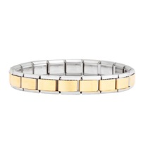 Bracelet à breloques italien en forme de cœur plaqué or 18 carats pour femmes et hommes, bijoux en acier inoxydable, accessoires de fête DIY, vente en gros