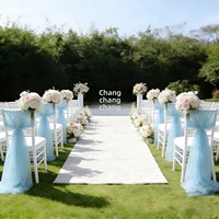 Rubans de chaise en tulle transparent pour mariage, en maille de polyester, pour décoration de dossier de chaise extérieure, rubans de chaise en forme de fleur, couvre-chaise décoratif