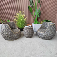 Vente directe d'usine en Chine, meubles de jardin en rotin modernes et confortables, ensemble de chaises pour salon et appartement