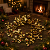 Guirlande de Noël sur mesure avec feuilles d'olivier scintillantes, branches artificielles dorées pour la décoration d'arbres, murs, fêtes, maisons, centres commerciaux et festivals