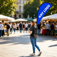 Drapeaux publicitaires personnalisés de haute qualité montables sur sac à dos, bannières de cyclisme extérieures, impression de logo personnalisé pour les promotions commerciales