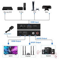 Convertisseur d'extracteur audio HDMI 4K 60Hz avec HDMI 4K et sortie optique SPDIF / Toslink et RCA L / R