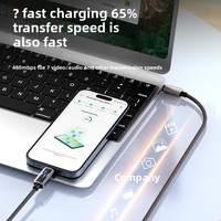 Kabel Data Pengisian Cepat PD LED Alumunium Alloy Nylon 60W Baru, Kompatibel dengan Ponsel IOS Tipe-C