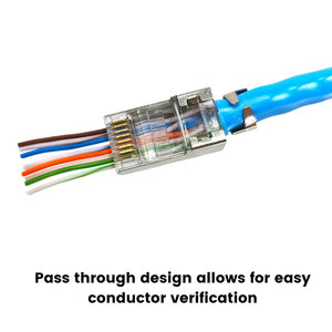 Cable de red Ethernet sin herramientas Modular <span class=keywords><strong>RJ</strong></span> <span class=keywords><strong>45</strong></span> <span class=keywords><strong>Cat</strong></span> <span class=keywords><strong>7</strong></span> enchufe de paso STP ez 8P8C Cat7 RJ45 conector enchufe - Product Image 5