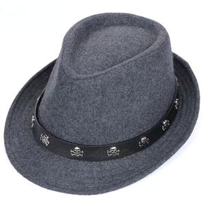 เครื่องแบบสีดำสำหรับผู้ชายผู้หญิงคิวบามีสไตล์เรียบง่ายหมวกโบว์เลอร์แบบสั้นหมวกแกสเตอร์แจ๊สเป็นทางการหมวกสักหลาด - Product Image 4