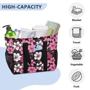 Organizador de Almacenamiento Personalizado con Diseño de Flores Rosas, Bolsa de Lavandería Plegable con Asa para Guardar Ropa - Product Image 5