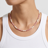 Bingxin Christian Perles cylindriques en pierre naturelle de perle d'eau douce en acier inoxydable plaqué or 18 carats, style bohème, cadeau de plage