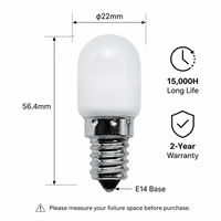 Ampoule LED E14 Xmation AC220-240V 1.5W 135LM Ra>80 avec pilote IC sans scintillement, 5 LED 2835, pour usage résidentiel, certifiée CE/FCC, garantie 2 ans
