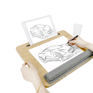 Đa chức năng xách tay bảng giường khay 4-góc tre có thể điều chỉnh máy tính xách tay bảng Lap bàn với đệm - Product Image 3