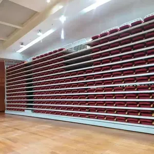 Tinggi langkah 300Mm tempat duduk Bleacher dapat ditarik tinggi