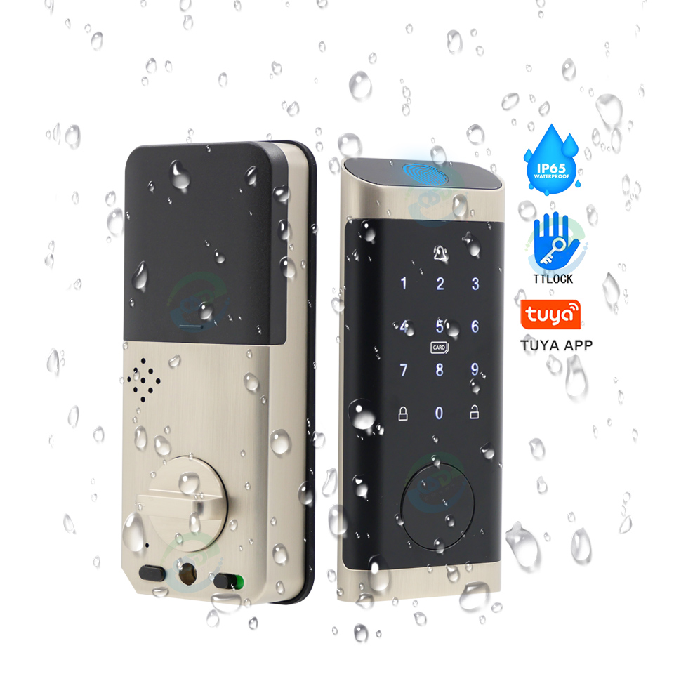 Cerradura digital TTlock de alta seguridad resistente al agua, cerradura muerta inteligente, aplicación WiFi Tuya, sin llave, cerrojo automático, cerraduras inteligentes para puerta de casa