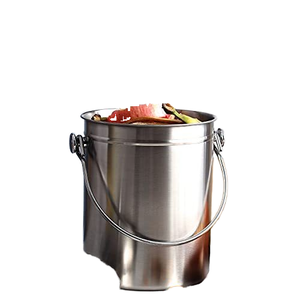 5L Bạc Thép Không Gỉ Thường Vụ Lưu Trữ Xô Với Nắp Và 2 Than Bộ Lọc Cho Nhà Bếp Phân Hữu Cơ Chất Thải Thùng - Product Image 3