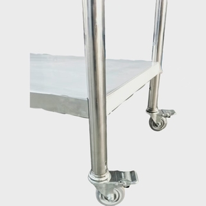 VCT Barra de Condimentos de Acero Inoxidable de Alta Resistencia, Banco de Trabajo de 2 Niveles, 1.0 de Grosor, con Ruedas Móviles para Almacenamiento - Product Image 3