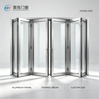 Porte pliante multi-panneaux empilable en verre trempé transparent, porte en aluminium sur mesure, porte de séparation pour villa, salon intérieur