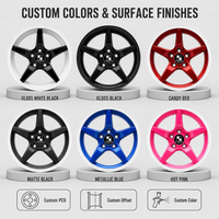 Velg Tempa Monoblock Custom 6061-T6 18 19 20 Inch 5 Palang Metalik Dua Warna Pelek Paduan Bagian Dalam untuk BMW Audi Mercedes Benz