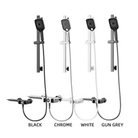 Douche de salle de bain intelligente, robinet de douche argenté chromé chaud et froid, douche de pluie, panneau de douche pour baignoire