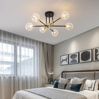 Plafonnier LED en fer forgé de style nordique créatif post-moderne de luxe, design Haricot Magique, pour chambre principale et salon, Lustres Sputnik pour salle à manger