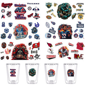 Gobelet à bière DIY sur le thème du rugby de 400 ml avec autocollants UV, <span class=keywords><strong>verre</strong></span> borosilicate à double paroi, gobelet créatif pour les fans de sport, pour les bars sportifs et les fêtes - Product Image 2