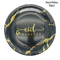 10 pièces Eid Mubarak vaisselle jetable assiettes en papier tasses serviettes musulman fête islamique Ramadan Kareem Eid Al-Fitr décorations