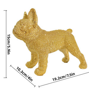 Sculptures Art <span class=keywords><strong>Déco</strong></span> Figurines Bouledogue Moderne Simple Bloc Brillant <span class=keywords><strong>Statue</strong></span> de Chien Résine Artisanat pour Salon Cave à Vin Décoration - Product Image 3