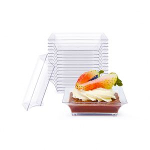 Gobelet à dessert en plastique PS transparent à paroi simple, écologique et jetable, de haute qualité, avec couvercle, logo personnalisé pour mousse, tiramisu et gâteau - Product Image 4