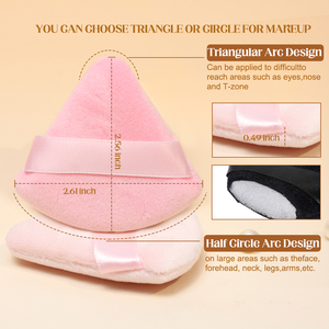 Éponge de maquillage triangulaire 3D en velours personnalisée pour poudre libre, applicateur de poudre fixatrice, éponge corporelle en peluche pour le maquillage - Product Image 4