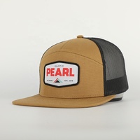 Haute Qualité 7 Panneau Sportif Chapeau À Bord Plat Gorras En Gros Personnalisé Broderie Patch Logo Camion Maille Coton BSCI Oem Snapback Cap