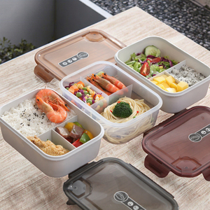 3 Compartment Leakproof Stackable PP Lid BPA-Free Airtight Microwavable Food Grade Durable <b>Plastic</b> Lunch <b>Box</b> <b>Storage</b> Kitchen Use - Product Image 3