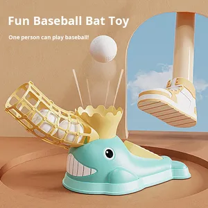 Dolphin Foot Pedal Plastic Baseball Launcher Parent-Child Interactive Outdoor Pitching Toy Set <b>Dropshipping</b> - Product Image 2