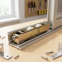 Roulettes doubles lisses en zinc jaune réglables en hauteur pour fenêtres et portes (ML-FD012)