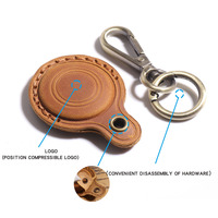 Étui de protection en cuir véritable pour Apple AirTags, housse de localisateur porte-clés, accessoires de mode pour animaux de compagnie