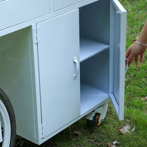 Carrito Promocional Móvil, Puesto Empresarial, Carrito Pequeño para Vendedores Ambulantes, Vino, Bebidas, Aperitivos, Remolcable, de Dos Pisos, Metálico - Product Image 4