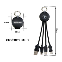 Dapat disesuaikan Logo 3-in-1 multi-pengisian 5V/2A gantungan kunci pengisi daya promosi bisnis hadiah Gadget USB