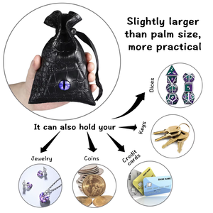 Bolsa para <span class=keywords><strong>Dados</strong></span> con Cordón de Cuero PU, Estuche para <span class=keywords><strong>Dados</strong></span> DND, Bolsa de Almacenamiento para Cartas de Tarot y Oráculo, Regalo, Monedas, Joyería, Accesorios - Product Image 4