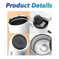 Gobelet à café isotherme à double paroi avec logo personnalisé, 400 ml, 500 ml, dégradé métallique, avec couvercle coulissant pour le bureau