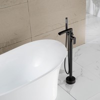 Robinet de baignoire moderne de luxe résistant aux éclaboussures, à poser au sol, avec corps en laiton et finition ORB pour salles de bain d'hôtels et résidentielles