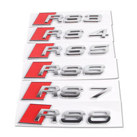 Emblème de voiture modifié pour Audi RS3/RS4/RS5/RS6/RS8, emblème arrière, étiquette de voiture, étiquette de voiture sportive, matériau ABS, autocollant de logo de voiture