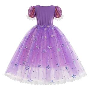 Robe tutu de princesse Rapunzel à paillettes violettes en maille, la plus populaire, pour un cadeau d'anniversaire ou une fête d'Halloween - Product Image 3