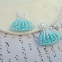 Breloques en résine lumineuses Cabochon Robe de Princesse, Robe Rose, à dos plat, pour accessoires DIY de sacs et loisirs créatifs en résine