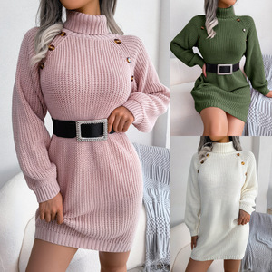 Abiti <span class=keywords><strong>in</strong></span> <span class=keywords><strong>maglia</strong></span> bianca LI-ZD003 per le donne natale inverno Casual a collo lungo a manica lunga <span class=keywords><strong>abito</strong></span> da donna maglione <span class=keywords><strong>bianco</strong></span> con bottoni - Product Image 6